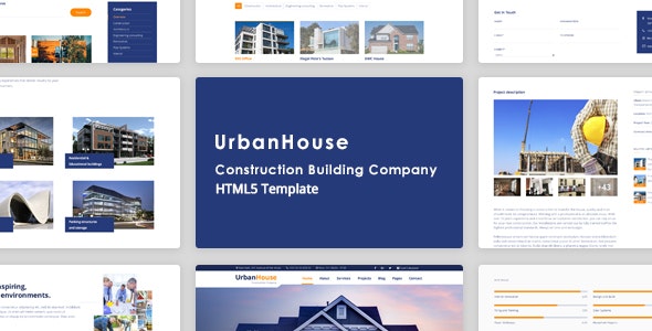 UrbanHouse – 工程建筑装修公司网站HTML5模板-蟹程序