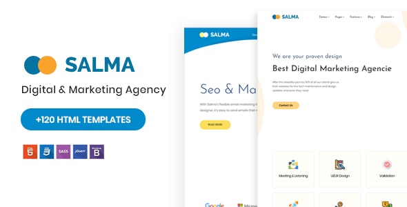 Salma – SEO 营销推广网站HTML模板-蟹程序