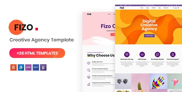 Fizo – 创造性多用途企业网站HTML5模板-蟹程序