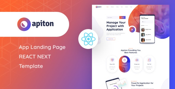Apiton – React Next App 应用程序着陆页模板-蟹程序
