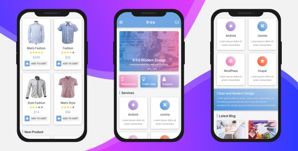 Xtra – 移动设备手机端网站HTML5模板-蟹程序