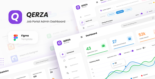 Qerza Admin – 人才市场招聘求职网站UI后台面板-蟹程序