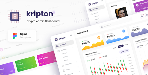 Kripton Admin – Figma 加密货币仪表板用户界面设计模板-蟹程序
