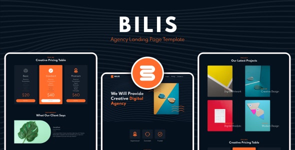 Bilis – 创意企业机构着陆页HTML5模板-蟹程序