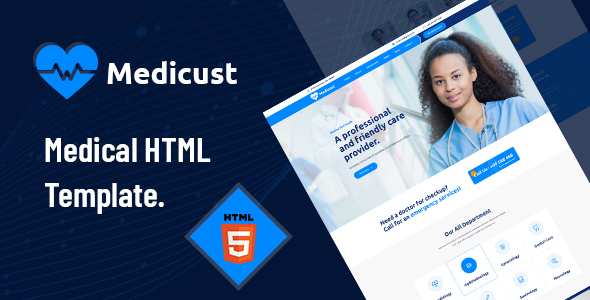 MEDICUST – 健康医疗诊所网站HTML5模板-蟹程序