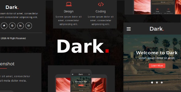 Dark – 多用途移动设备手机版网站HTML5模板-蟹程序