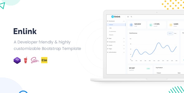 Enlink – 响应式Bootstrap 4后台管理模板-蟹程序