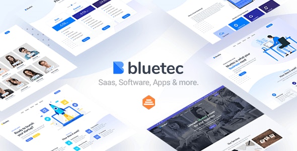 Bluetec – Saas  软件协同工作网站HTML5模板-蟹程序
