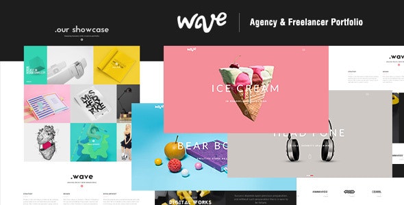 Wave – 自由职业个人作品展示HTML5网站模板-蟹程序