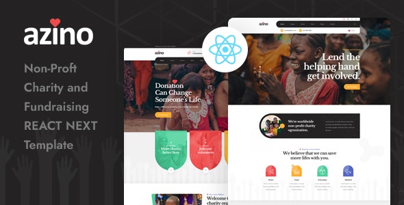 Azino – React 非营利慈善机构HTML5网站模板-蟹程序