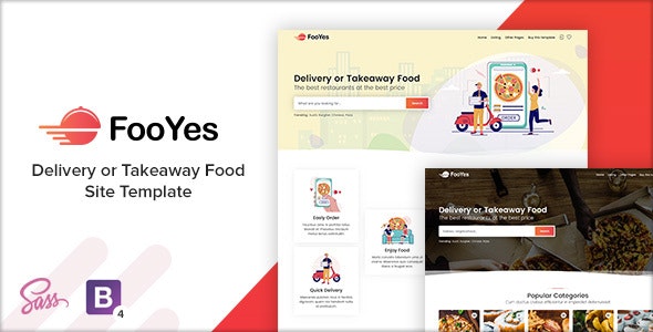 FooYes – 外卖跑腿餐饮食品网派送HTML5模板-蟹程序