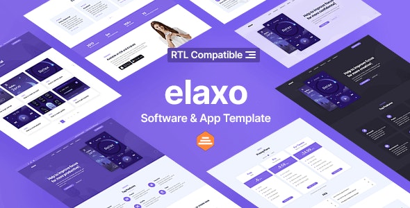 Elaxo – APP应用程序软件网站HTML5模板-蟹程序