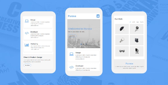 Purasa – 响应式移动手机版网站HTTML5模板-蟹程序