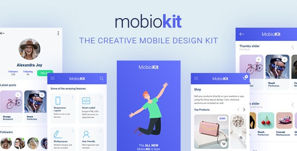 Mobiokit – UI Kit 移动设备手机版HTML5模板-蟹程序