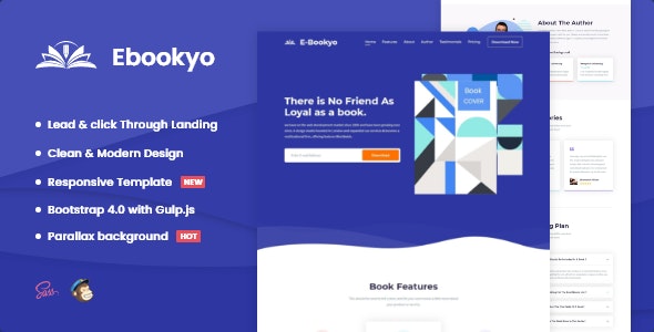 Ebookyo – Ebook电子书数字作品HTML着陆页模板-蟹程序