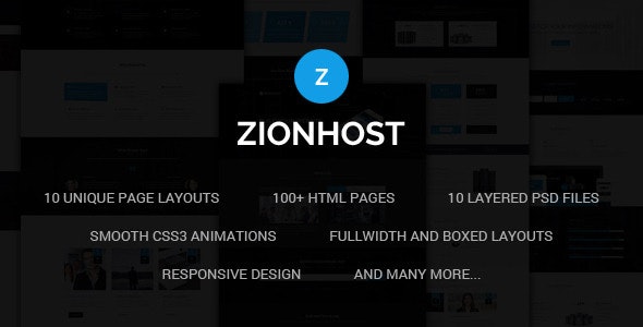 ZionHost – 响应式网站托管虚拟主机TML5网站模板-蟹程序