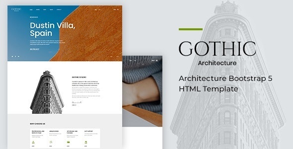 Gothic – 建筑设计工程施工企业Bootstrap 5 HTML网站模板-蟹程序