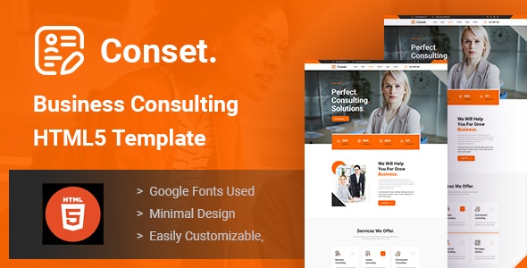 Conset – 企业商务商业咨询网站HTML5模板-蟹程序