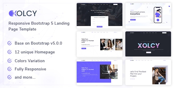 Xolcy – Bootstrap 5 创意着陆页网站模板-蟹程序