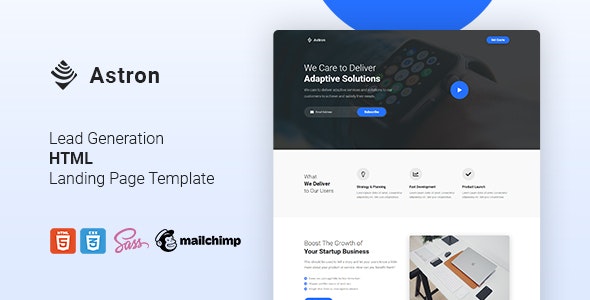 Astron – 灵活企业商务业务HTML5着陆模板-蟹程序
