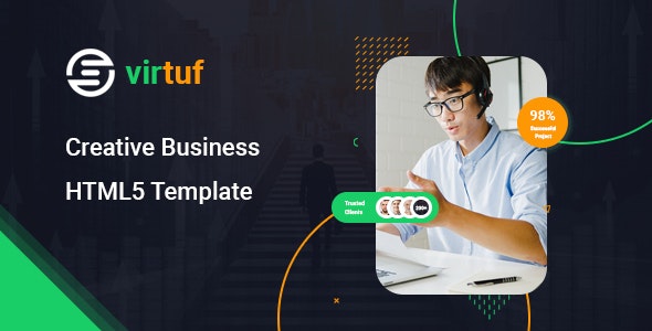 Virtuf – 响应式创意机构网站 Bootstrap 5模板-蟹程序