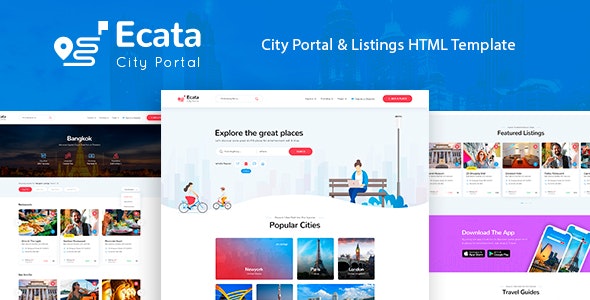 Ecata – 城市指南商家目录网站HTML模板-蟹程序