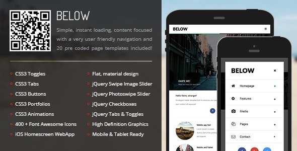 Below Mobile 移动手机手机版HTML模板-蟹程序