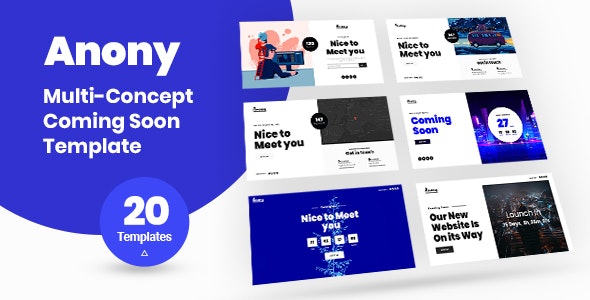 Anony – 即将推出网站维护倒计时HTML5模板-蟹程序