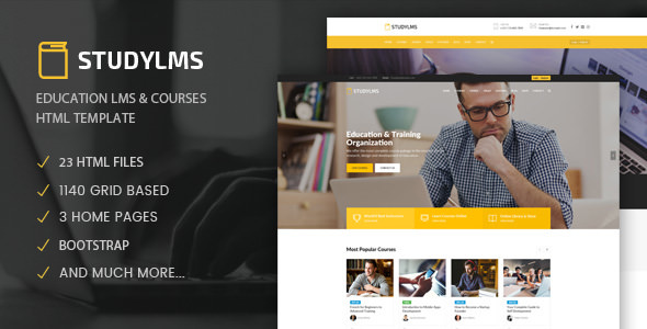 Studylms – 教育LMS课程HTML模板 – v1.4-蟹程序
