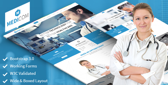 Medicom – 医疗保健HTML5模板-蟹程序