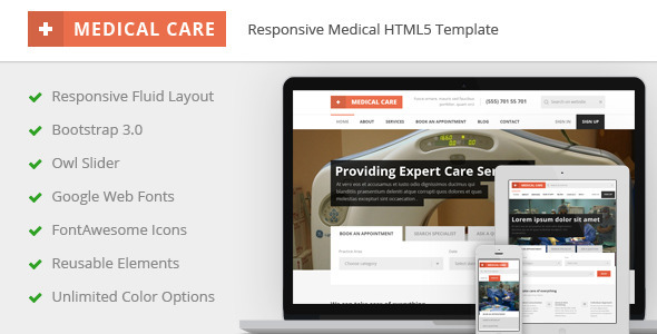 Medical Care – 响应式医疗HTML5模板 – v1.3-蟹程序