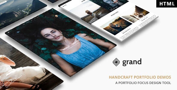 Grand Portfolio – 作品展示网站HTML模板-蟹程序