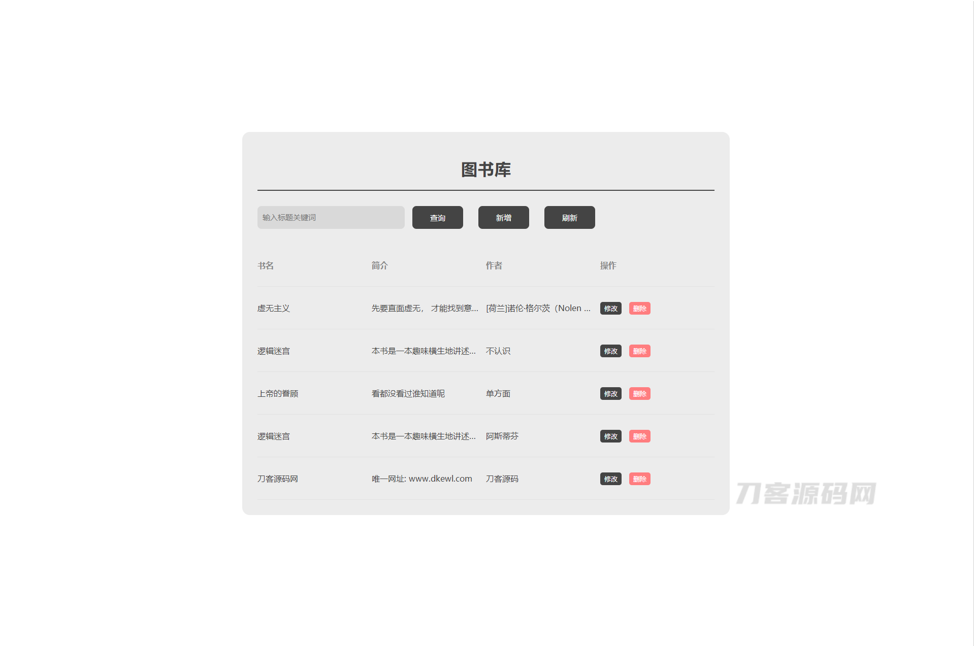 2022-11-17图书库毕业设计网页源码-蟹程序